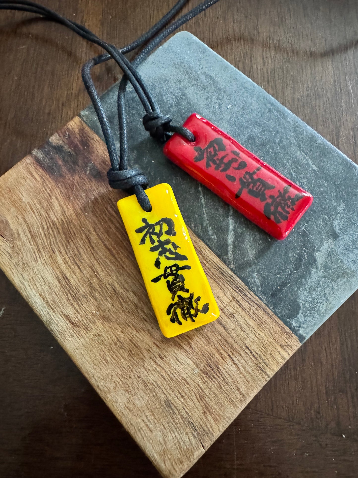 Shoshi Kantetsu 初志貫徹 Staying True to the original goal until the end -Japanese quote Hand painted necklace