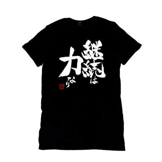 Continuity is Power -継続は力なり- Keizoku wa Chikara nari Kanji T shirts - Calligraphy Tee