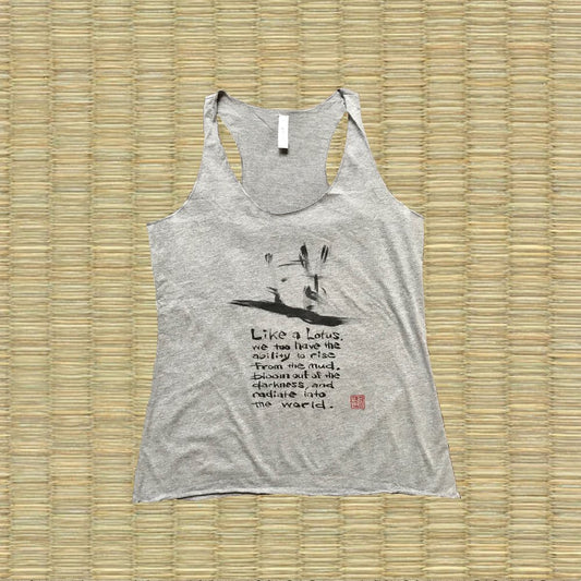 Lotus Flower 蓮の花 Quote TANK TOP -Calligraphy Tee