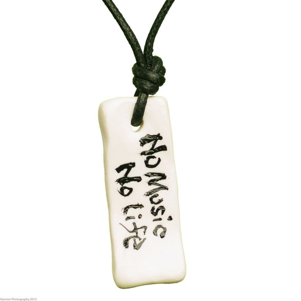 "No Music No Life" Japanese Calligraphy Jewelry